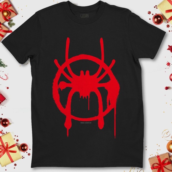Marvel Spider-Man Spiderverse Miles Symbol Tag T-Shirt Unisex For Men Women - Picture 1 of 2